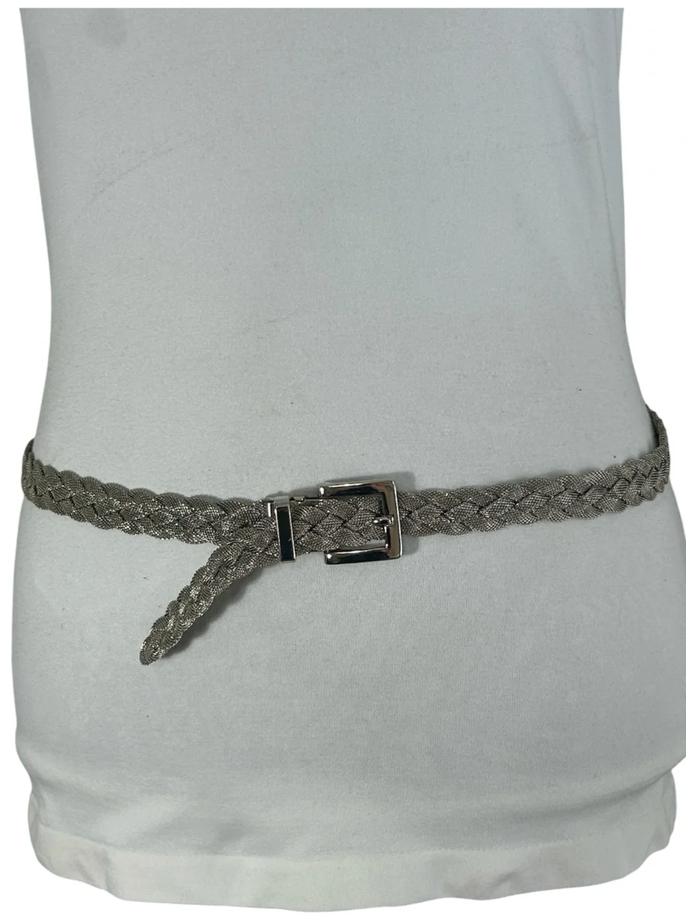 Women’s Metallic Braided‎ Belt - Silver Tone